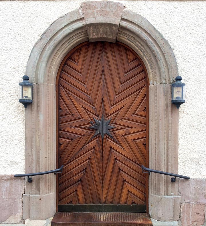 Church door, star shaped