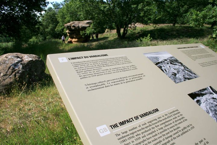 Heritage site signage, vitreous enamel