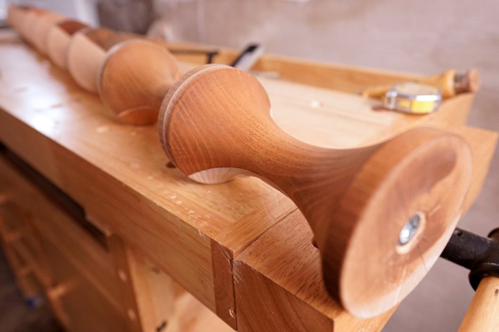 bourglinster, custom designed light, turned wood